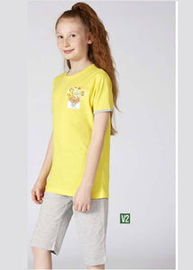 Turkish girls' cotton pajamas, large sizes 3391