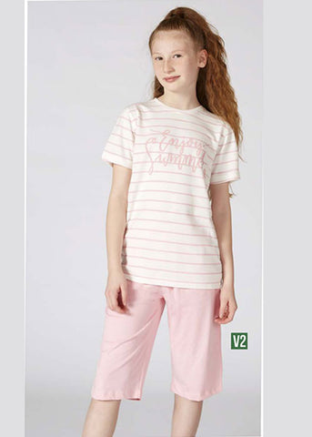 Turkish girls' cotton pajamas, large sizes 3393