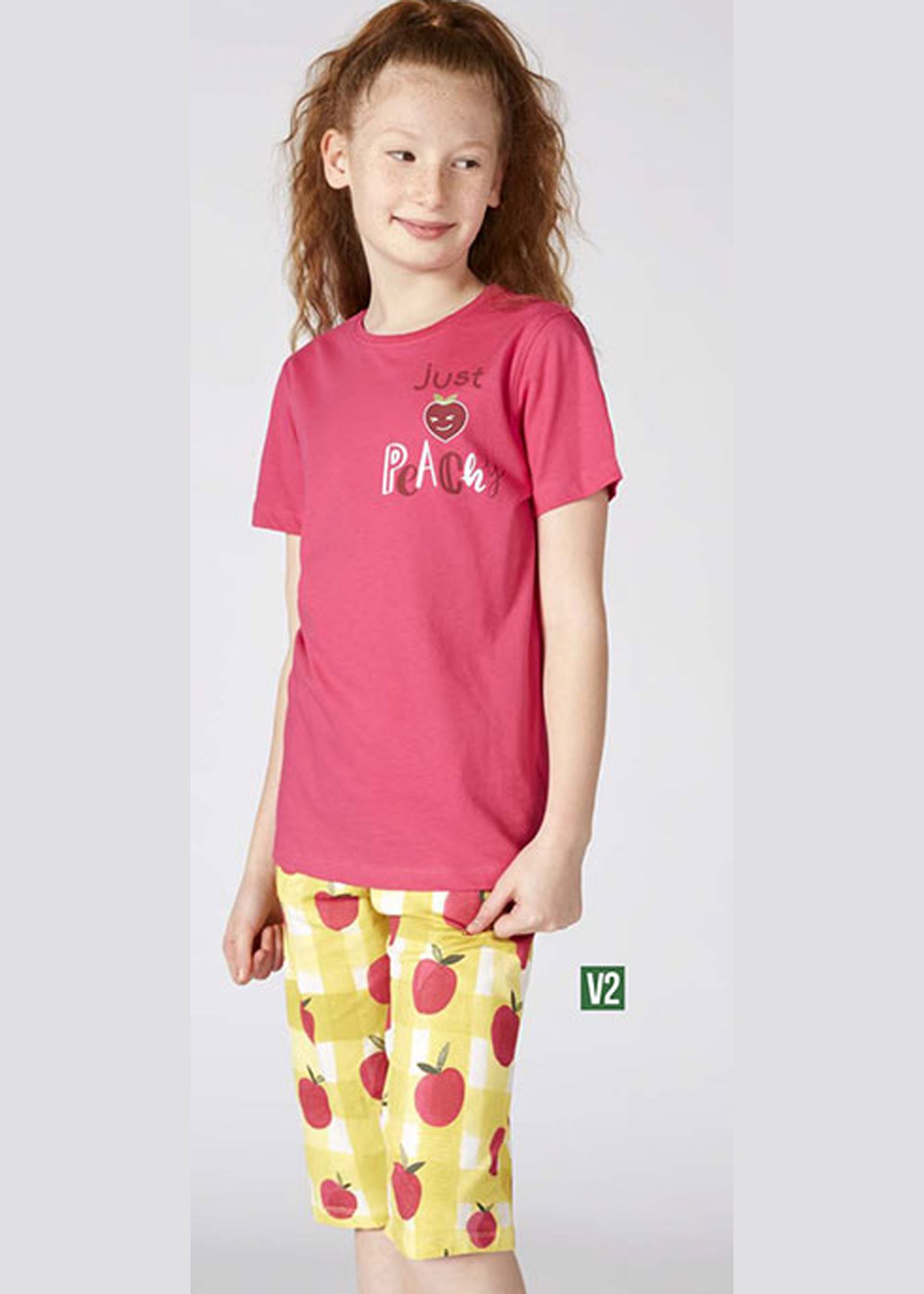 Turkish girls' cotton pajamas, large sizes 3395