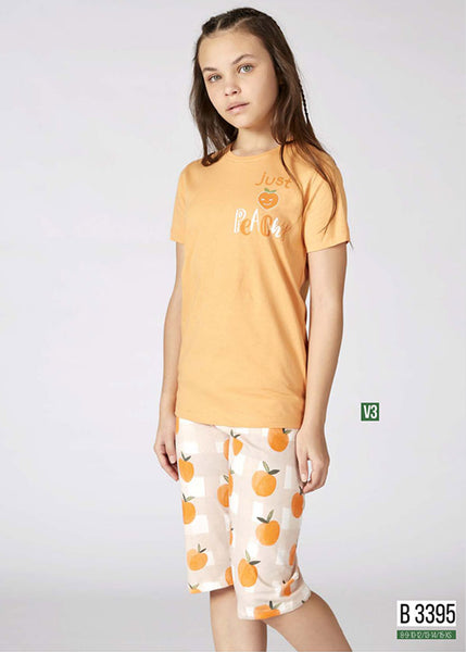 Turkish girls' cotton pajamas, large sizes 3395