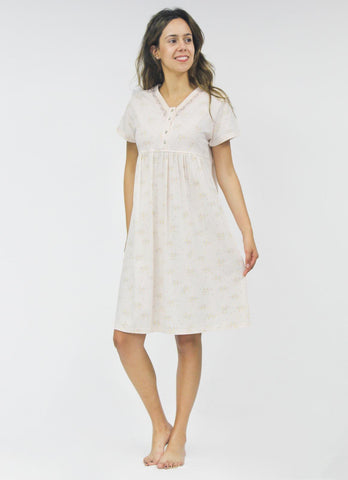 Women's half-sleeve cotton dress 3707