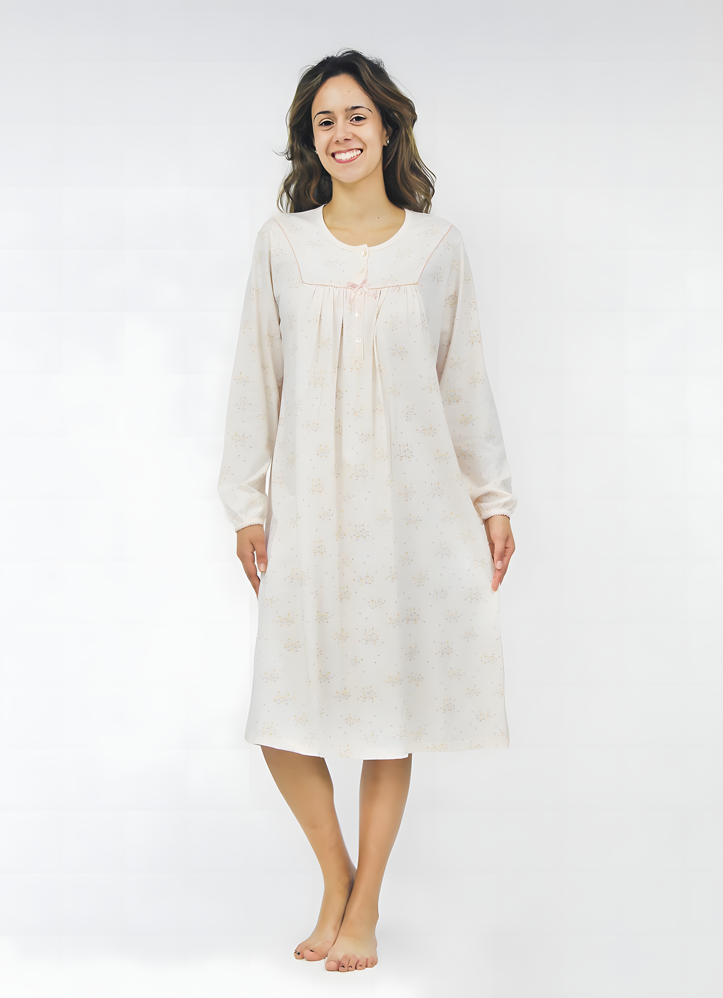 Women's long-sleeved cotton dress 3708