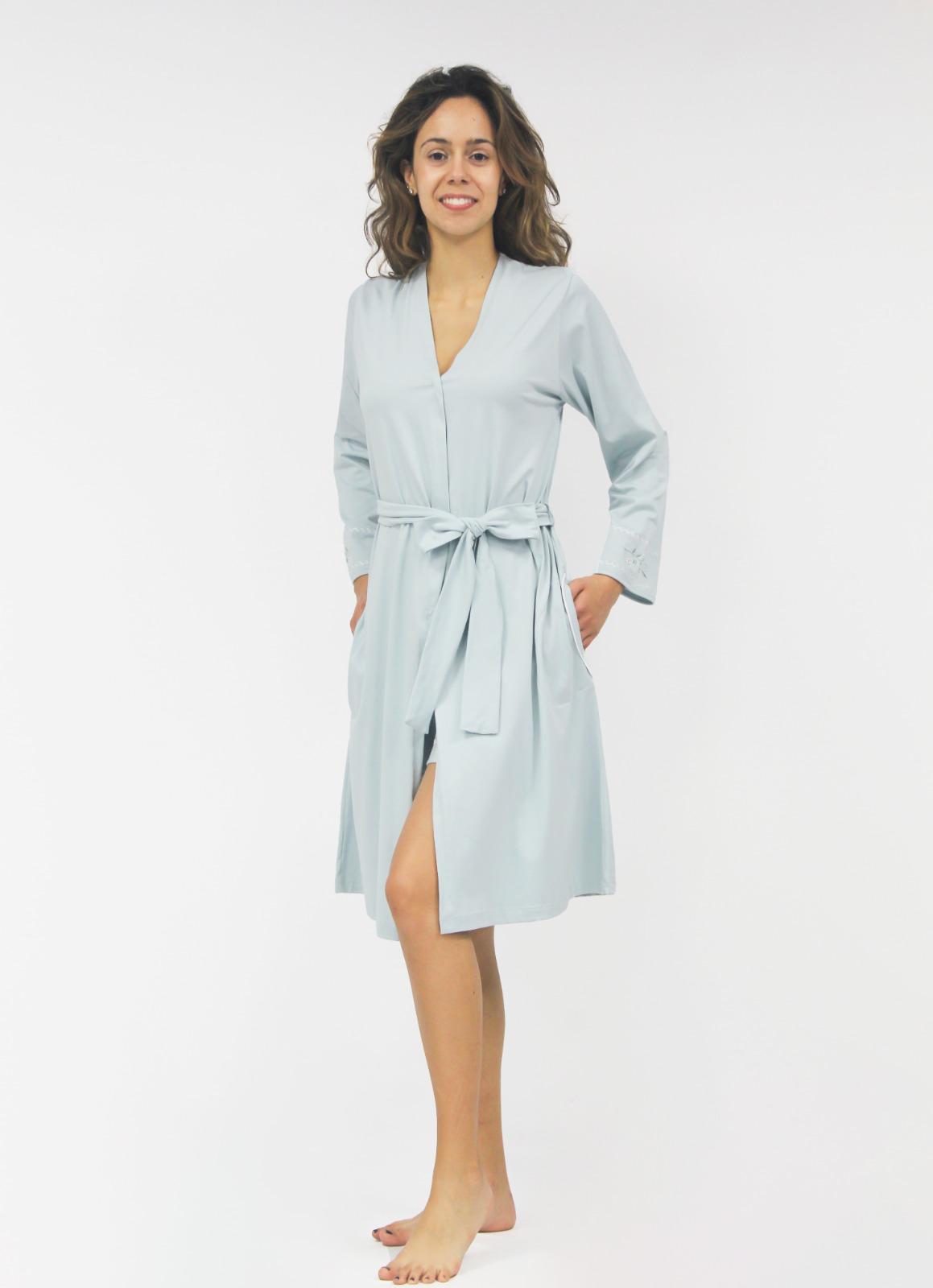 Women's long-sleeved cotton robe 3736