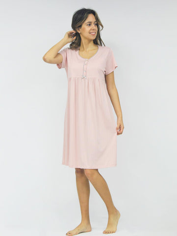 Women's half-sleeved dress, cool cotton, made in Portugal 3739