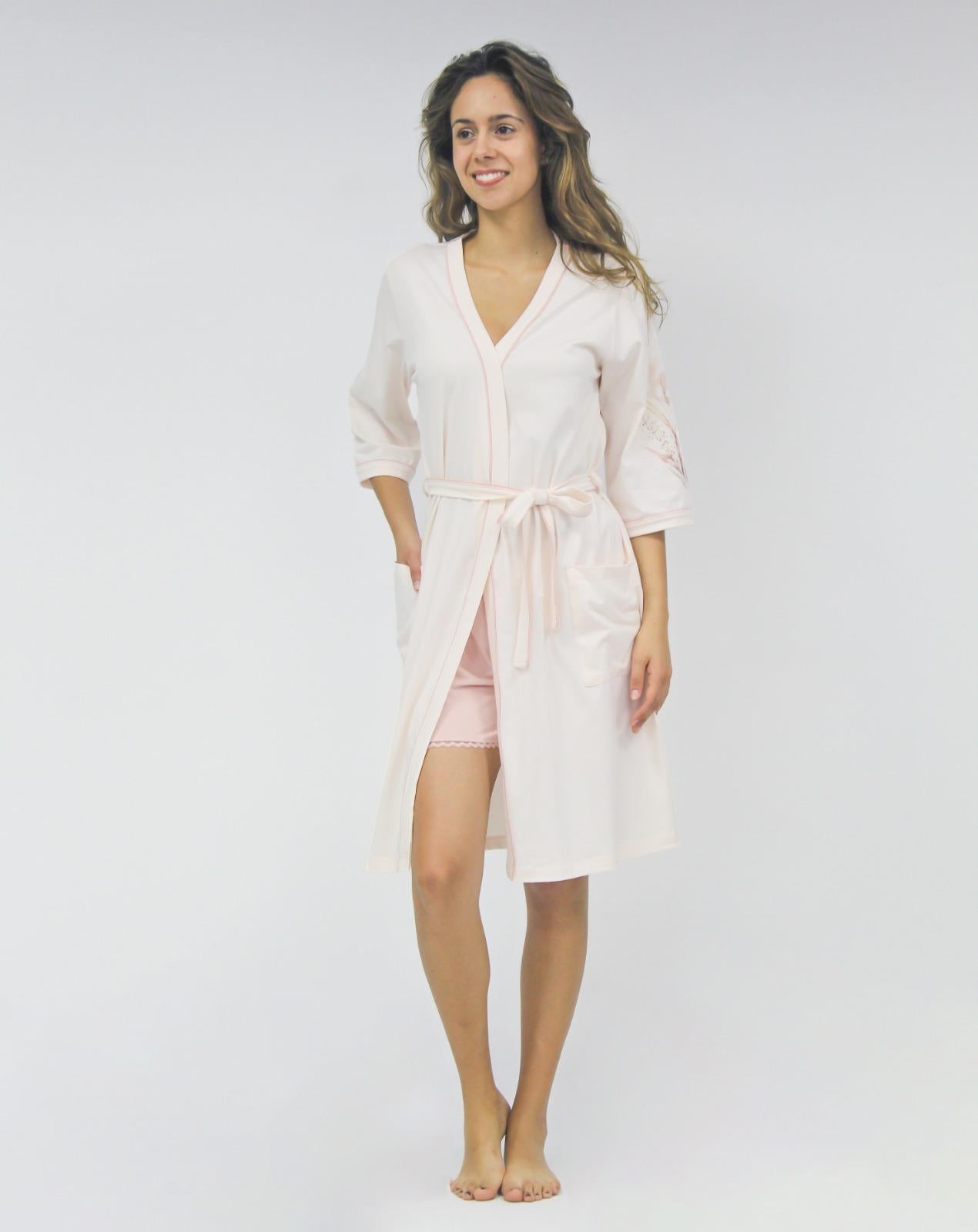 Women's long-sleeved cotton robe 3744