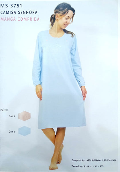 Women's cool cotton long-sleeved dress 3751