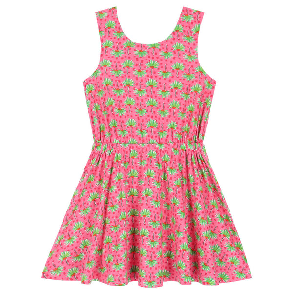 MAYORAL Girls Pink Palm Tree Dress 3943-026