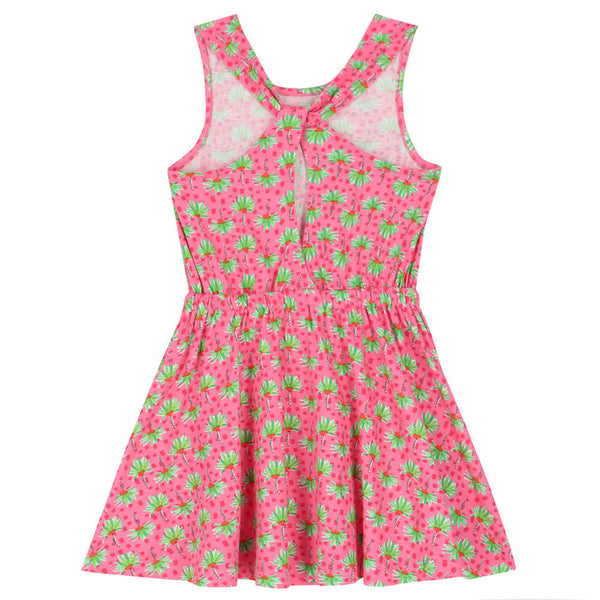 MAYORAL Girls Pink Palm Tree Dress 3943-026