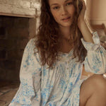 Chateau Bloom Long Sleeve Cotton Flannel Ballet Nightgown00098