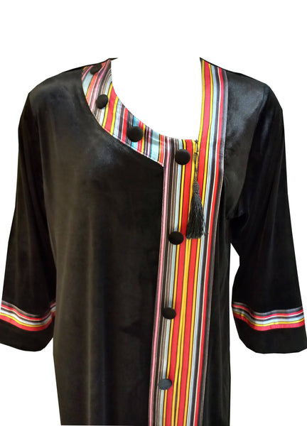 Women's velvet half-zipper dress with long sleeves 4511