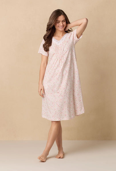 Meadow Floral Waltz Cotton Knit Nightgown 62672-163