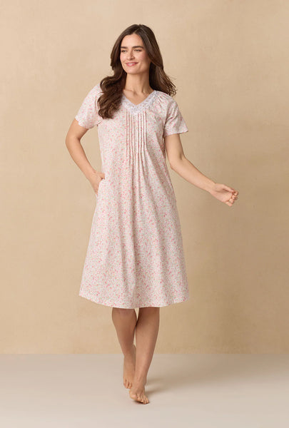 Meadow Floral Waltz Cotton Knit Nightgown 62672-163