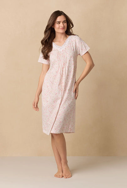 Meadow Floral Waltz Cotton Knit Nightgown 62672-163