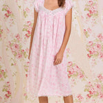 Blush Garden Cotton Modal Cap Sleeve Waltz Nightgown E30122