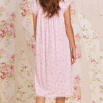 Blush Garden Cotton Modal Cap Sleeve Waltz Nightgown E30122
