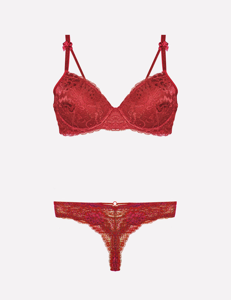 4430 – Padded Bra Set – Burgundy