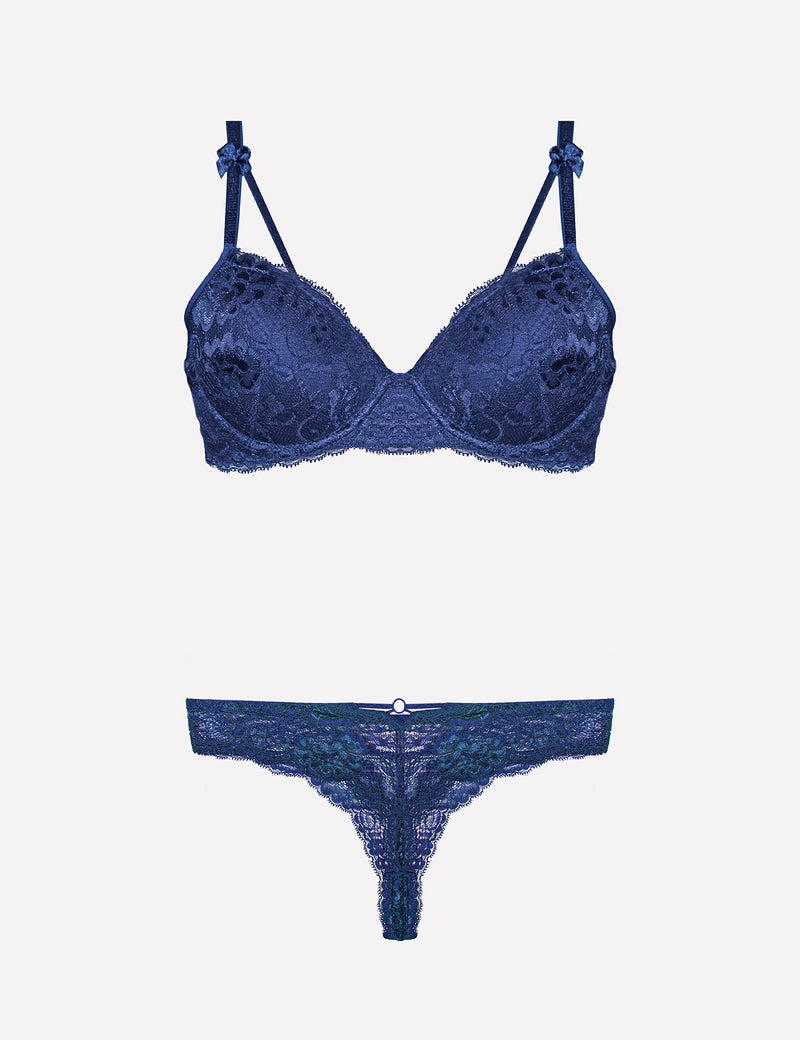 4430 – Padded Bra Set – Navy Blue