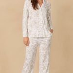 Whispering Rose Toile Long Cotton Knit Pajama CH92681-101