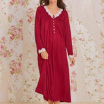 Crimson Sprig Dreamy Sweater Knit Long Sleeve Ballet Nightgown 5026623-618