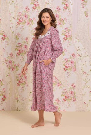 Holiday Camellia Long Sleeve Cotton Lawn Ballet Nightgown 60107-163