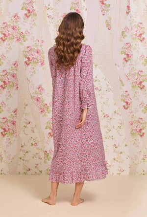 Holiday Camellia Long Sleeve Cotton Lawn Ballet Nightgown 60107-163