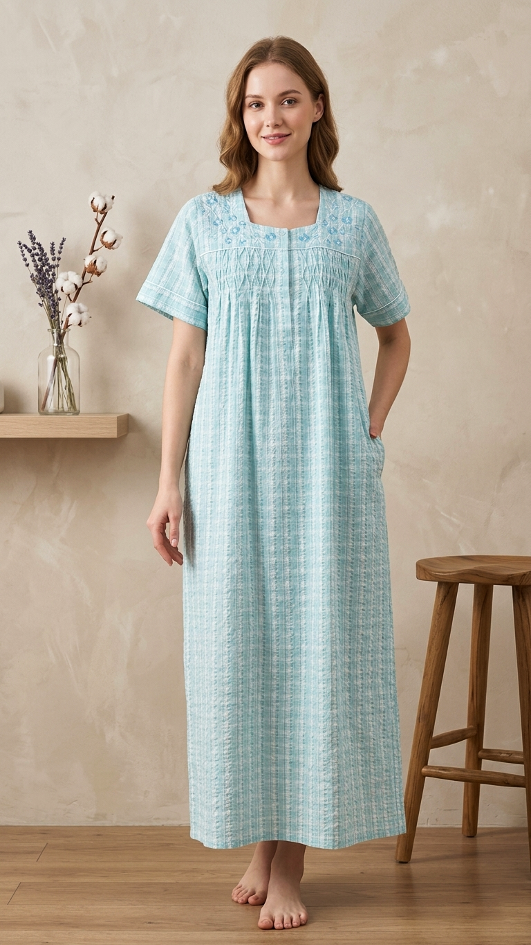 Half-sleeved dress in pure cotton 26-11-A-1