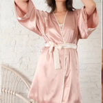 Shirt with soft satin robe 50054