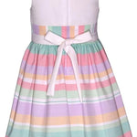 Bonnie Jean Girls 2T-16 Pastel Stripe Woven Yoke Bow Dress12266