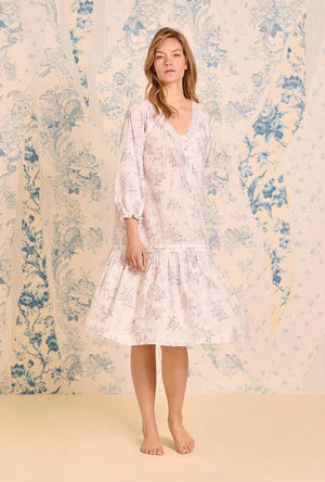 The "Marielle" Quiet Bloom Cotton Lawn Waltz Nightgown 20092-149
