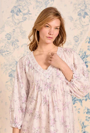 The "Marielle" Quiet Bloom Cotton Lawn Waltz Nightgown 20092-149