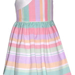 Bonnie Jean Girls 2T-16 Pastel Stripe Woven Yoke Bow Dress12266