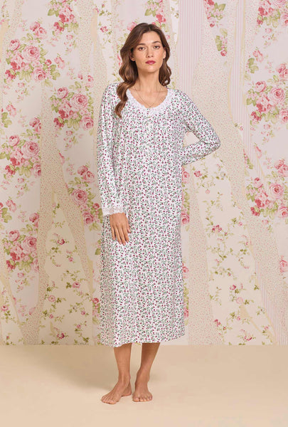 Crimson Sprig Dreamy Sweater Knit Long Sleeve Ballet Nightgown 5026623-159