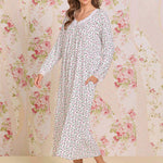 Crimson Sprig Dreamy Sweater Knit Long Sleeve Ballet Nightgown 5026623-159