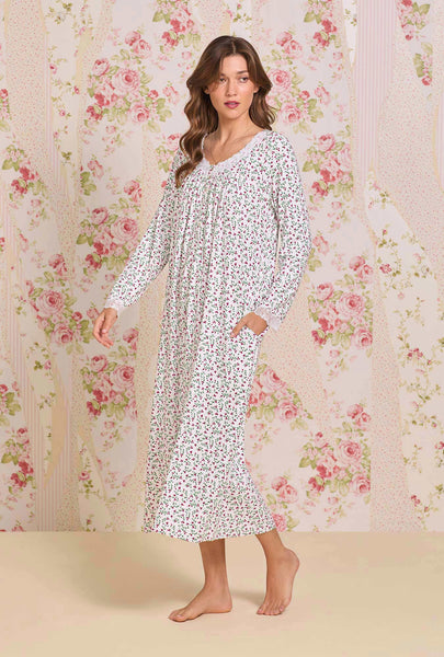Crimson Sprig Dreamy Sweater Knit Long Sleeve Ballet Nightgown 5026623-159