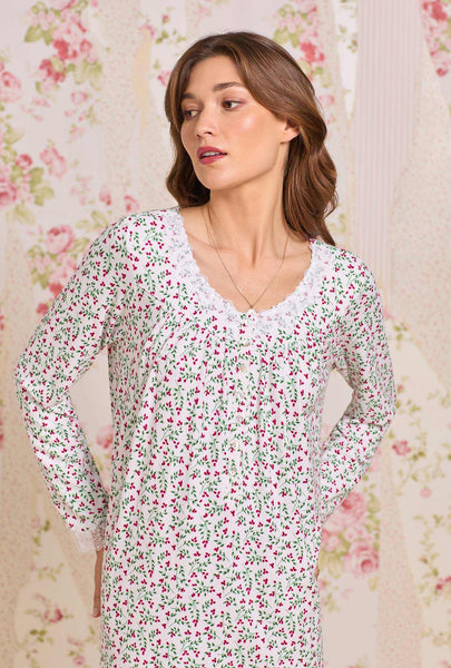 Crimson Sprig Dreamy Sweater Knit Long Sleeve Ballet Nightgown 5026623-159