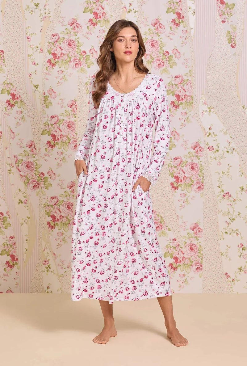 Crimson Sprig Dreamy Sweater Knit Long Sleeve Ballet Nightgown 5026623-166