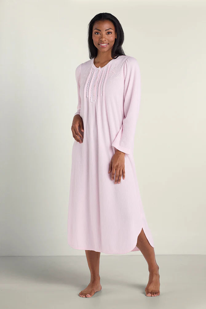 Brushed Honeycomb Long Nightgown 541814-449