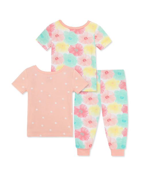 Floral 3-Piece Bamboo Toddler Pajama Set 612546