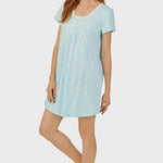 AQUA SCROLL CAP SLEEVE NIGHTSHIRT A30001-472