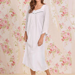 Classic Dot Cotton Knit 3/4 Sleeve Ballet Nightgown E70123-073