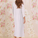 Classic Dot Cotton Knit 3/4 Sleeve Ballet Nightgown E70123-073