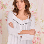 Classic Dot Cotton Knit 3/4 Sleeve Ballet Nightgown E70123-073