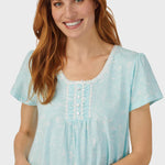 AQUA SCROLL CAP SLEEVE NIGHTSHIRT A30001-472