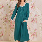 Crimson Sprig Dreamy Sweater Knit Long Sleeve Ballet Nightgown 5026623-301