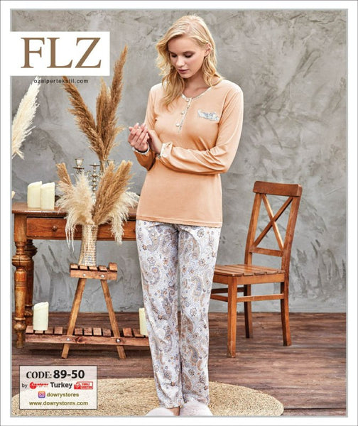 MODAL SOFT LONG SLEEVE PAJAMA SET FLZ 89-50