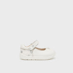 حذاء MAYORAL SHOES جلد ماري جين للأطفال 41420-043 أبيض/فضي