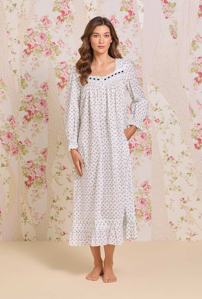 Heirloom Mistletoe Long Sleeve Cotton Lawn Ballet Nightgown 60107-101