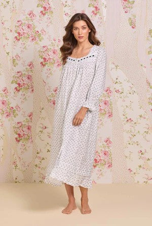 Heirloom Mistletoe Long Sleeve Cotton Lawn Ballet Nightgown 60107-101