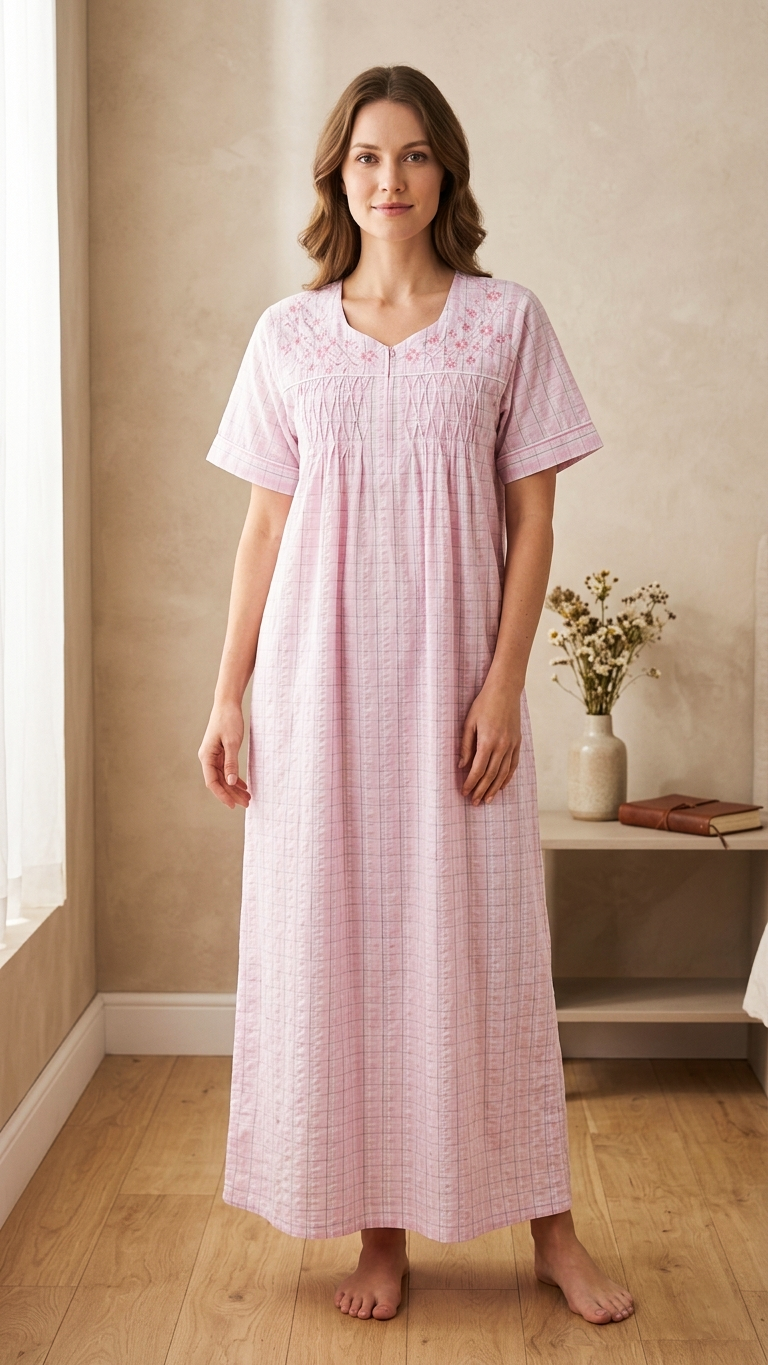 Half-sleeved dress in pure cotton 26-11-A-3