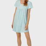 AQUA SCROLL CAP SLEEVE NIGHTSHIRT A30001-472